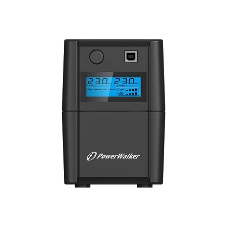 PowerWalker VI 850 LCD FR - UPS - AC 230 V - 480 Watt - 850 VA 9 Ah - USB - output connectors: 2 - 3