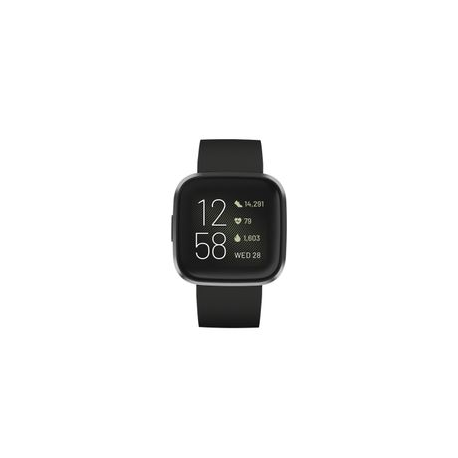 Fitbit Versa 2 (NFC) Smartwatch, Black/Carbon Aluminum
