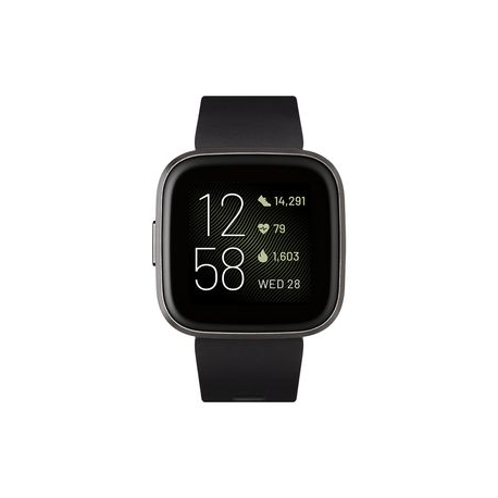 Fitbit Versa 2 (NFC) Smartwatch, Black/Carbon Aluminum
