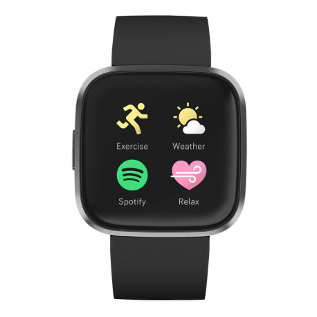 Fitbit Versa 2 (NFC) Smartwatch, Black/Carbon Aluminum