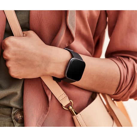 Fitbit Versa 2 (NFC) Smartwatch, Black/Carbon Aluminum