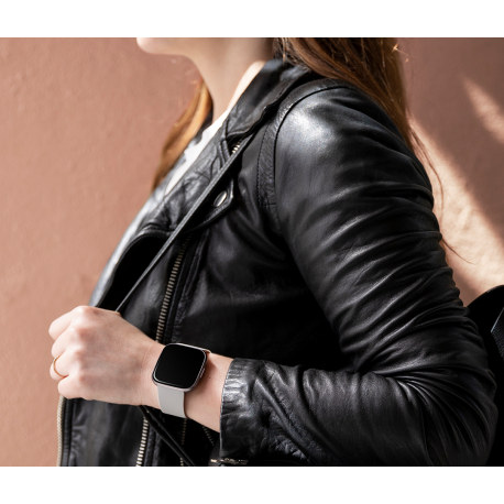 Fitbit Versa 2 (NFC) Smartwatch, Stone/Mist Grey Aluminum