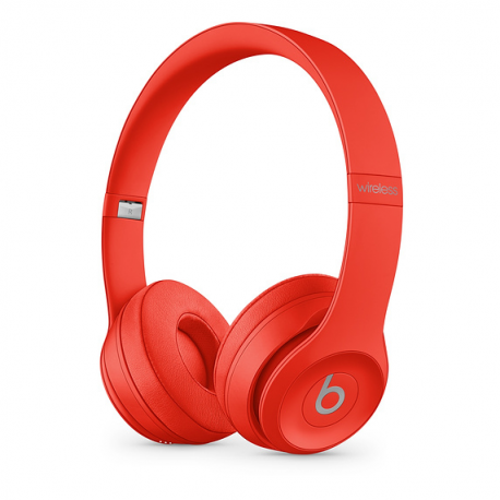 Beats Solo3 (PRODUCT)RED - Headphones with mic - on-ear - Bluetooth - wireless - 3.5 mm jack - noise isolating - citrus red - for iPad / iPhone / iPod / TV / Watch - 0
