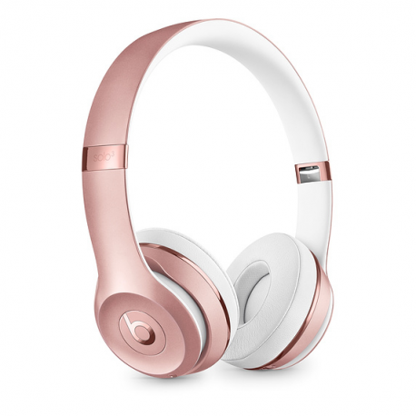 Beats Solo3 - Headphones with mic - on-ear - Bluetooth - wireless - 3.5 mm jack - noise isolating - rose gold - for iPad / iPhone / iPod / TV / Watch - 1