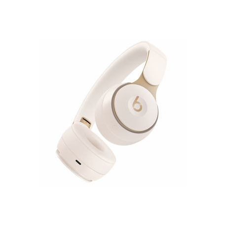Beats Solo Pro - Headphones with mic - on-ear - Bluetooth - wireless - active noise cancelling - ivory - for iPad / iPhone / iPod / TV / Watch - 3