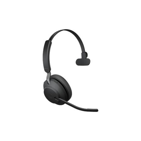 Jabra Evolve2 65 UC Mono - Headset - on-ear - convertible - Bluetooth - wireless - USB-A - noise isolating - black - with charging stand - 1