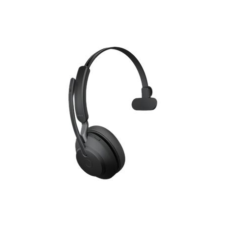 Jabra Evolve2 65 UC Mono - Headset - on-ear - convertible - Bluetooth - wireless - USB-A - noise isolating - black - with charging stand - 2