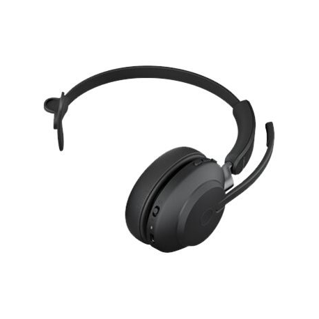 Jabra Evolve2 65 UC Mono - Headset - on-ear - convertible - Bluetooth - wireless - USB-A - noise isolating - black - with charging stand - 3