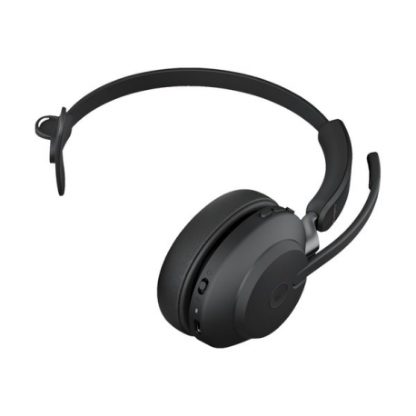 Jabra Evolve2 65 MS Mono - Headset - on-ear - convertible - Bluetooth - wireless - USB-C - noise isolating - black - Certified for Microsoft Teams - 3