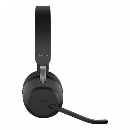 Jabra Evolve2 65 UC Stereo - Headset - on-ear - Bluetooth - wireless - USB-C - noise isolating - black - with charging stand - 5