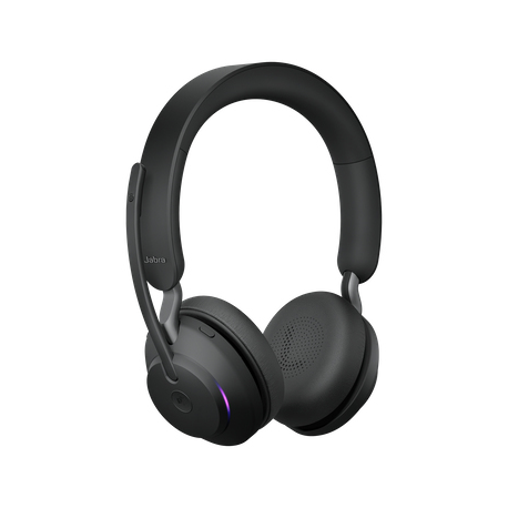 Jabra Evolve2 65 MS Stereo - Headset - on-ear - Bluetooth - wireless - USB-C - noise isolating - black - with charging stand - Certified for Microsoft Teams - 5