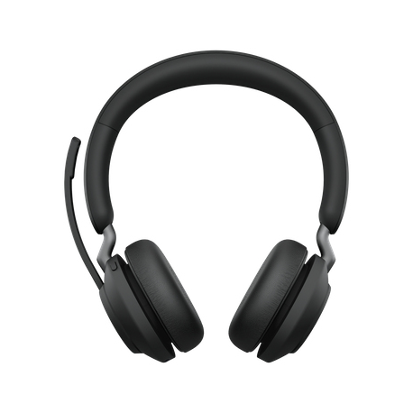Jabra Evolve2 65 MS Stereo - Headset - on-ear - Bluetooth - wireless - USB-C - noise isolating - black - with charging stand - Certified for Microsoft Teams - 11