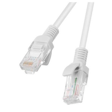 Lanberg - Patch cable - RJ-45 (M) to RJ-45 (M) - 5 m - UTP - CAT 6 - snagless - grey, RAL 7035 - 1
