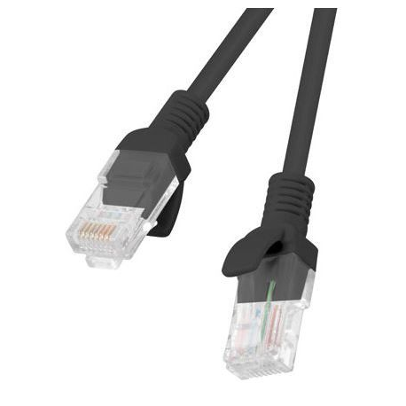 Lanberg - Patch cable - RJ-45 (M) to RJ-45 (M) - 1.5 m - UTP - CAT 5e - stranded - black, RAL 9004 - 1