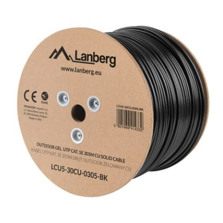 Lanberg - Bulk cable - 305 m - UTP - CAT 5e - black, RAL 9004 - 1