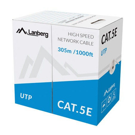 Lanberg - Bulk cable - 305 m - UTP - CAT 5e - solid - pantone cool grey 5C - 0