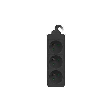 Lanberg - Power strip - input: CEE 7 / 7 - output connectors: 3 (CEE 7 / 5) - 3 m - black - 0