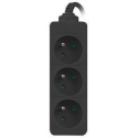 Lanberg - Power strip - input: CEE 7 / 7 - output connectors: 3 (CEE 7 / 5) - 3 m - black