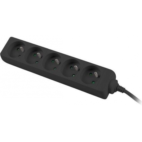 Lanberg - Power strip - input: CEE 7 / 7 - output connectors: 5 (CEE 7 / 5) - 3 m - black - 0