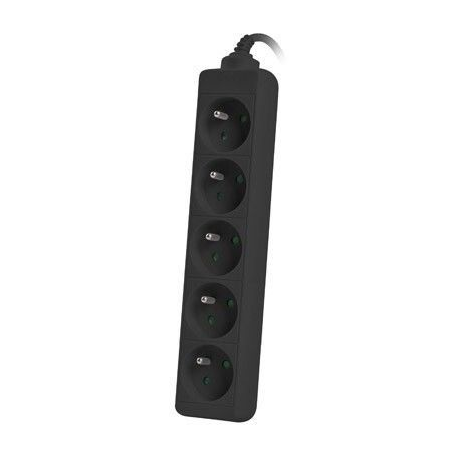 Lanberg - Power strip - input: CEE 7 / 7 - output connectors: 5 (CEE 7 / 5) - 3 m - black - 1