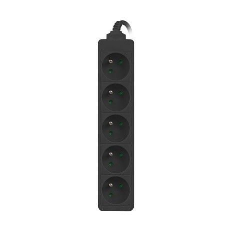 Lanberg - Power strip - input: CEE 7 / 7 - output connectors: 5 (CEE 7 / 5) - 3 m - black - 3