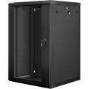 Lanberg - Rack cabinet - wall mountable - black, RAL 9004 - 18U - 19"