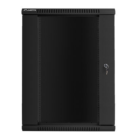 Lanberg - Rack cabinet - wall mountable - black, RAL 9004 - 18U - 19" - 1