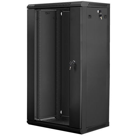 Lanberg - Rack cabinet - wall mountable - black, RAL 9004 - 22U - 19" - 0