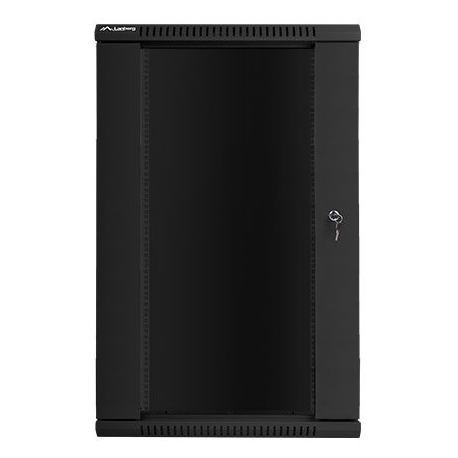 Lanberg - Rack cabinet - wall mountable - black, RAL 9004 - 22U - 19" - 1