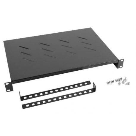 Lanberg - Rack shelf - black, RAL 9004 - 1U - 19" - 0