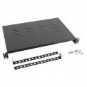 Lanberg - Rack shelf - black, RAL 9004 - 1U - 19"