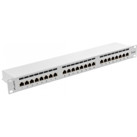 LANBERG PPS6-1024-S Lanberg Patch Panel 24 port 1U, cat. 6, shielded, grey