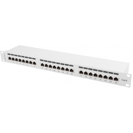 LANBERG PPS6-1024-S Lanberg Patch Panel 24 port 1U, cat. 6, shielded, grey
