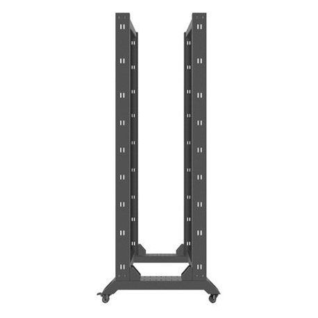 Lanberg - Rack open frame - 4-post - black - 42U - 19" - 4