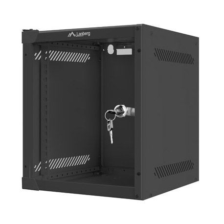 Lanberg - Rack cabinet - wall mountable - black, RAL 9004 - 6U - 10" - 2