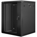 Lanberg - Rack cabinet - wall mountable - black, RAL 9004 - 15U - 19"