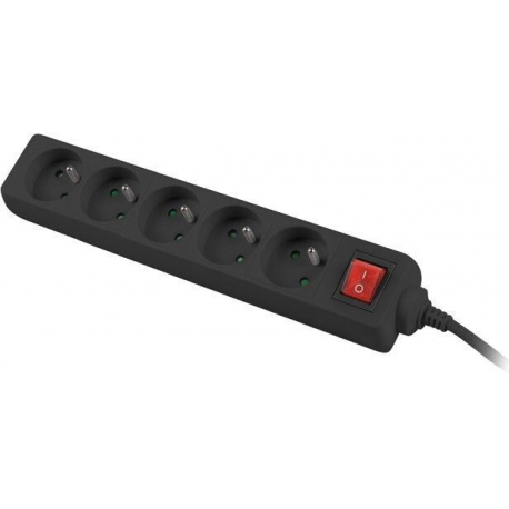 Lanberg - Power strip - 2500 Watt - input: CEE 7 / 7 - output connectors: 5 (5 x power CEE 7 / 5) - 1.5 m - black - 1