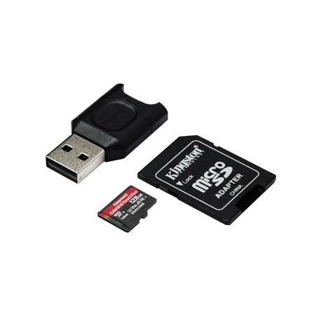 KINGSTON 128GB microSDXC React Plus SDCR2 w/Adapter + MLPM Reader