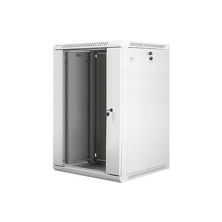 Lanberg - Rack cabinet - wall mountable - grey, RAL 7035 - 18U - 19" - 1