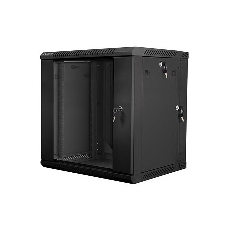 Lanberg - Rack cabinet - wall mountable - black, RAL 9004 - 12U - 19" - 1