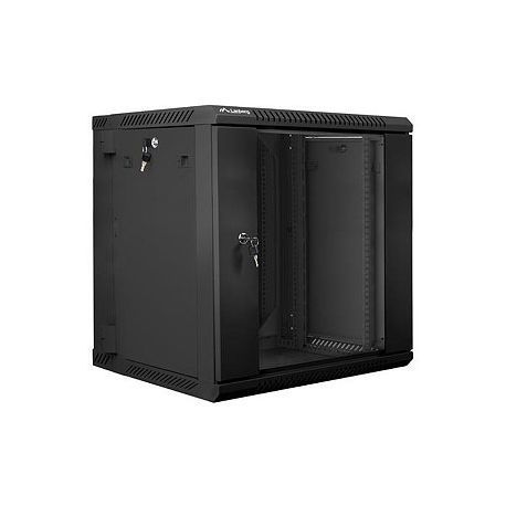 Lanberg - Rack cabinet - wall mountable - black, RAL 9004 - 12U - 19" - 3