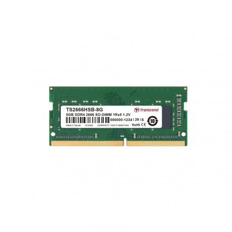 Transcend - DDR4 - module - 8 GB - SO-DIMM 260-pin - 2666 MHz / PC4-21300 - CL19 - 1.2 V - unbuffered - non-ECC - 1