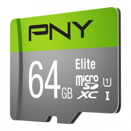 PNY Elite - Flash memory card - 64 GB - UHS-I U1  /  Class10 - microSDXC UHS-I - 2