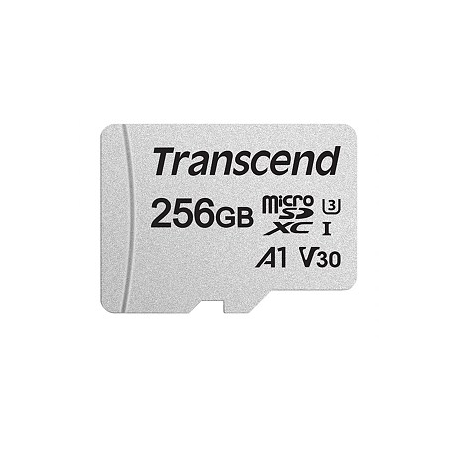 Transcend 300S - Flash memory card (adapter included) - 256 GB - A1  /  Video Class V30  /  UHS-I U3  /  Class10 - microSDXC - 6