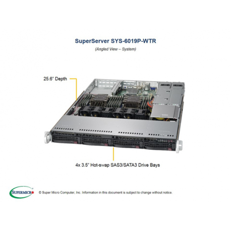 1U BARE 2XPHI C621 4X3.5HS (Dual Socket P (LGA 3647), 12x DIMM DDR4, Intel C621, 4x SATA III, 2x RJ-45, ipmi lan, 4x USB 3.0, VG