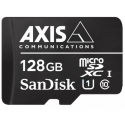 AXIS Surveillance - Flash memory card (microSDXC to SD adapter included) - 128 GB - UHS-I U1  /  Class10 - microSDXC - black - for AXIS F101, P1455, P3255, P3925, Q6100, Q6315, Q8752, V5938 50; Q60 Series; V59 Series