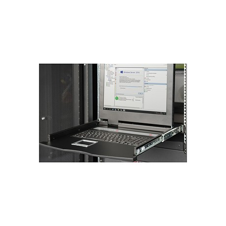 Digitus Professional DS-72210-2US - KVM console with KVM switch - 8 ports - US - 17" - rack-mountable - 1280 x 1024 @ 60 Hz - 1000:1 - black, RAL 9005 - 1U - 3