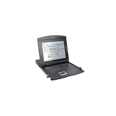 Digitus Professional DS-72210-2US - KVM console with KVM switch - 8 ports - US - 17" - rack-mountable - 1280 x 1024 @ 60 Hz - 1000:1 - black, RAL 9005 - 1U - 7