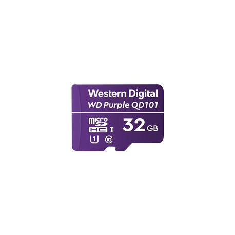 WD Purple SC QD101 WDD032G1P0C - Flash memory card - 32 GB - UHS-I U1 / Class10 - microSDHC - purple - 0