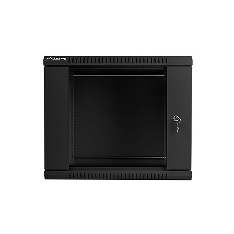 Lanberg - Rack cabinet - wall mountable - black, RAL 9004 - 9U - 19" - 2
